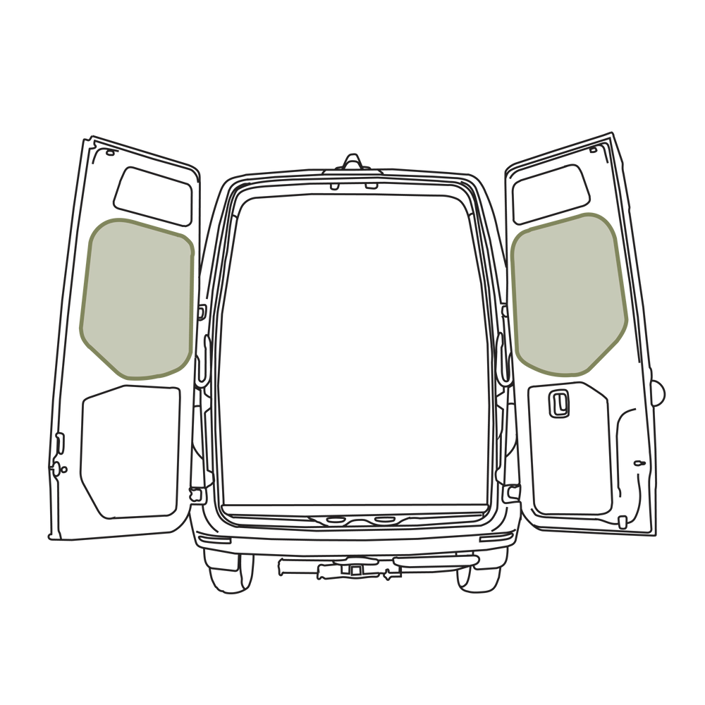 MERCEDES-BENZ SPRINTER VS30 MIDDLE REAR DOOR STORAGE PANELS (PAIR)