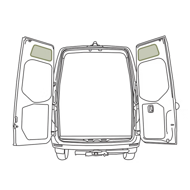 VanEssential Mercedes Sprinter Upper Rear Door Storage Panels (Pair)