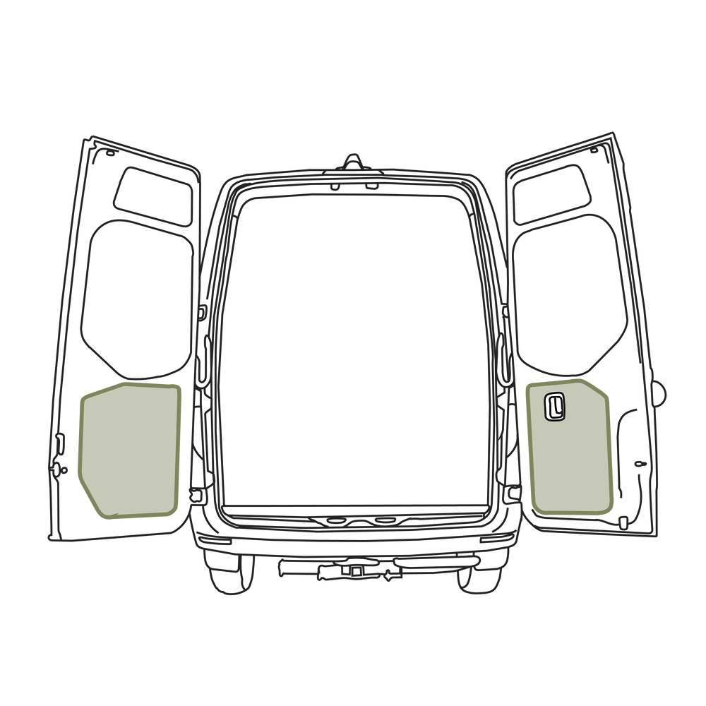 MERCEDES-BENZ SPRINTER VS30 LOWER REAR DOOR STORAGE PANELS (PAIR)