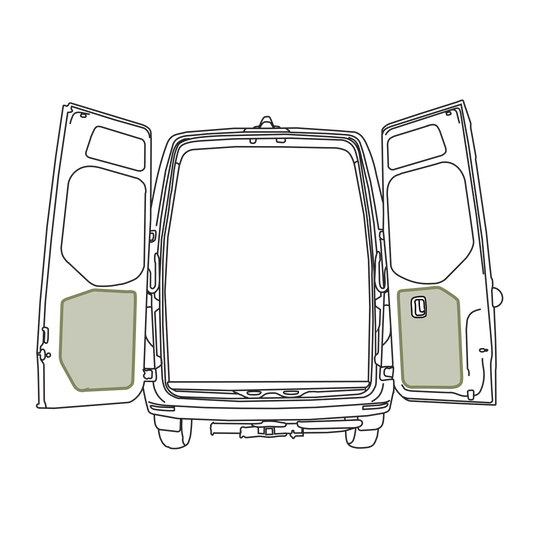 MERCEDES-BENZ SPRINTER NCV3 LOWER REAR DOOR STORAGE PANELS (PAIR)