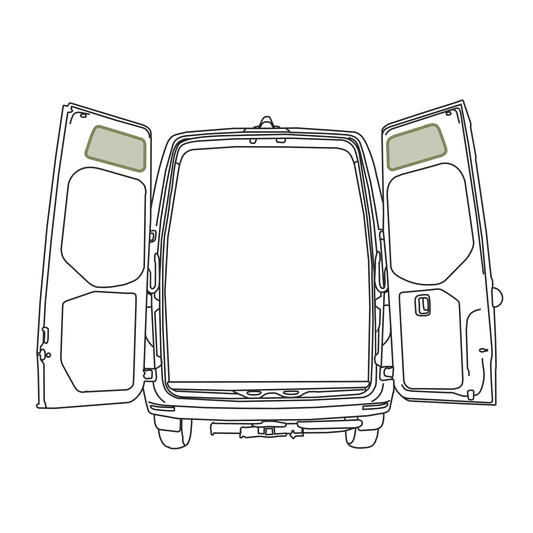 MERCEDES-BENZ SPRINTER UPPER REAR DOOR STORAGE PANELS (PAIR)