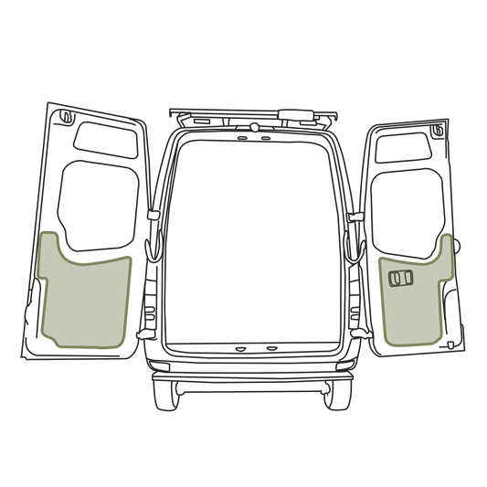 MERCEDES-BENZ SPRINTER NCV3 LOWER REAR DOOR STORAGE PANELS (PAIR)