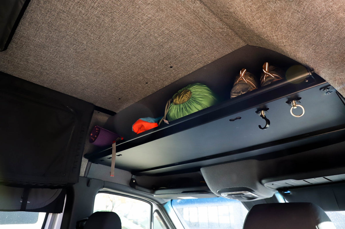 Mercedes Sprinter Headliner Shelf & Curtain Rod | VanEssential
