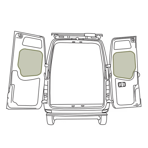VanEssential Mercedes Sprinter NCV3 (2007 - 2018) Middle Rear Door Storage Panels (Pair)