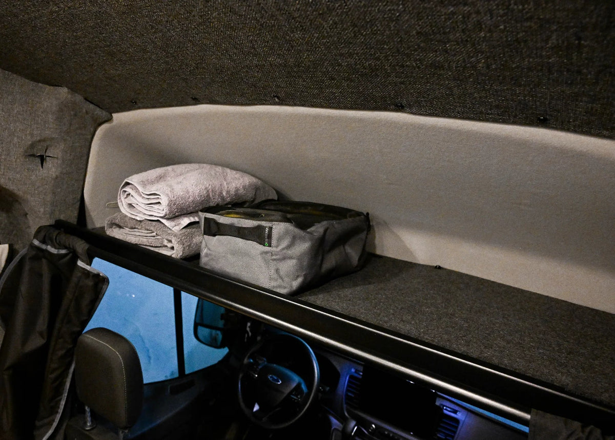 VanEssential Ford Transit Headliner Shelf - Without Grab Handle