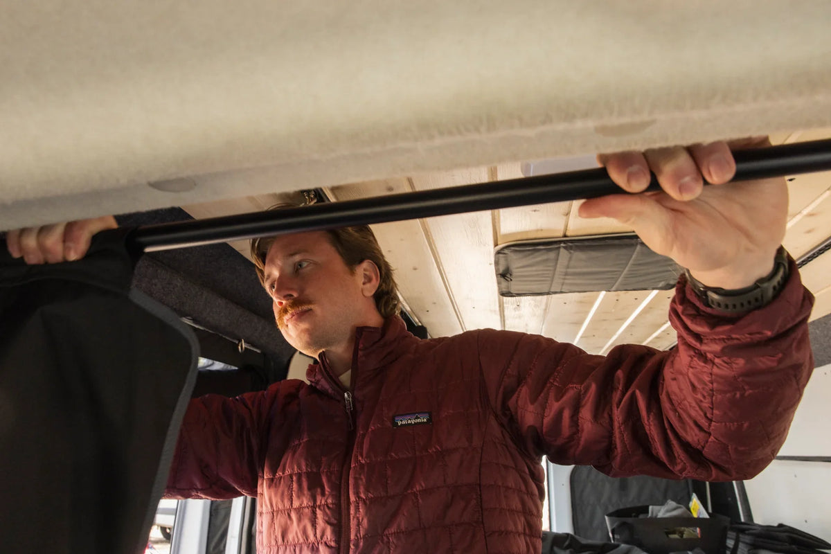 VanEssential Ram ProMaster Headliner Shelf Curtain Rail